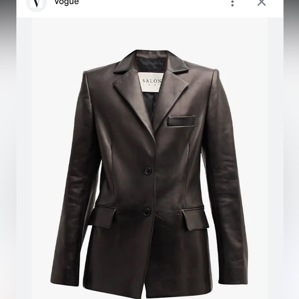 Salon 1884 Meredith Black Leather Blazer Jacket